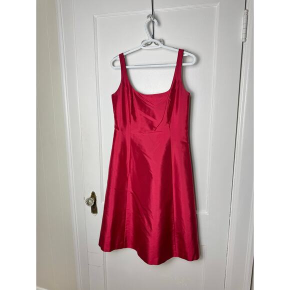 Vintage Y2K Ann Taylor 4 Red Silk A-line Romantic Fairy Dress Girly Sleeveless - Picture 1 of 9